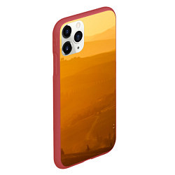 Чехол iPhone 11 Pro матовый Закат в пригороде, цвет: 3D-красный — фото 2