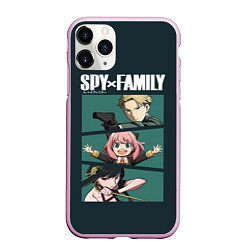 Чехол iPhone 11 Pro матовый SPY X FAMILY СЕМЬЯ ШПИОНА ЛОЙД, АНЯ, ЙОР, цвет: 3D-розовый