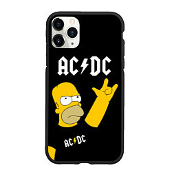 Чехол iPhone 11 Pro матовый AC DC ГОМЕР СИМПСОН SIMPSONS, цвет: 3D-черный