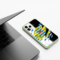 Чехол iPhone 11 Pro матовый ВДВ В РАЗРЫВЕ ЧБ, цвет: 3D-салатовый — фото 2