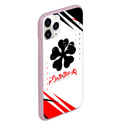 Чехол iPhone 11 Pro матовый Чёрный клевер черная красная текстура, цвет: 3D-розовый — фото 2