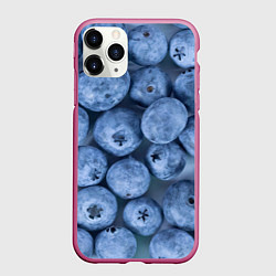 Чехол iPhone 11 Pro матовый Голубика - фон, цвет: 3D-малиновый