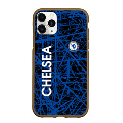 Чехол iPhone 11 Pro матовый CHELSEA F C, цвет: 3D-коричневый