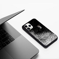 Чехол iPhone 11 Pro матовый Ювентус juventus Белые брызги, цвет: 3D-черный — фото 2