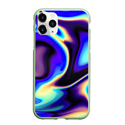 Чехол iPhone 11 Pro матовый Цветовая абстракция, цвет: 3D-салатовый