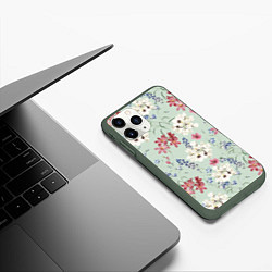 Чехол iPhone 11 Pro матовый Цветы Зефирантес и Магнолии, цвет: 3D-темно-зеленый — фото 2