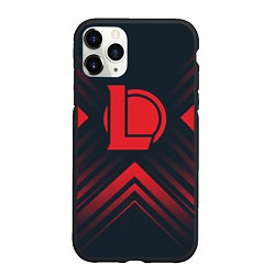 Чехол iPhone 11 Pro матовый Красный Символ League of Legends на темном фоне со, цвет: 3D-черный
