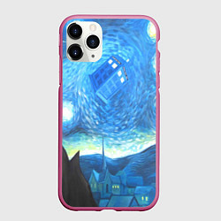 Чехол iPhone 11 Pro матовый Тардис Ван Гог