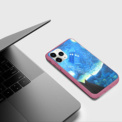 Чехол iPhone 11 Pro матовый Тардис Ван Гог, цвет: 3D-малиновый — фото 2