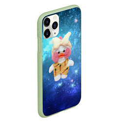 Чехол iPhone 11 Pro матовый Lalafanfan Duck в космосе, цвет: 3D-салатовый — фото 2