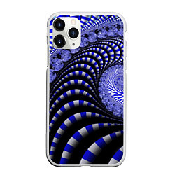 Чехол iPhone 11 Pro матовый Неоновая спираль Абстракция Neon Spiral Abstractio, цвет: 3D-белый