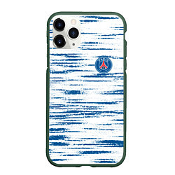 Чехол iPhone 11 Pro матовый Psg маленькое лого, цвет: 3D-темно-зеленый