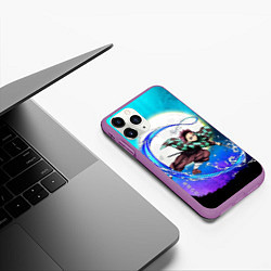 Чехол iPhone 11 Pro матовый Клинок, рассекающий демонов Танджиро Tanjiro, цвет: 3D-фиолетовый — фото 2