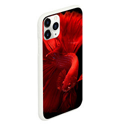 Чехол iPhone 11 Pro матовый Бойцовская-рыбка, цвет: 3D-белый — фото 2