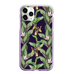 Чехол iPhone 11 Pro матовый Цветы Орхидеи, цвет: 3D-сиреневый