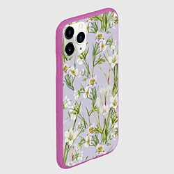 Чехол iPhone 11 Pro матовый Цветы Лилии и Морозники, цвет: 3D-фиолетовый — фото 2