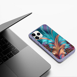 Чехол iPhone 11 Pro матовый Floral composition Цветочная композиция, цвет: 3D-светло-сиреневый — фото 2