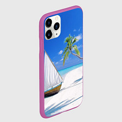 Чехол iPhone 11 Pro матовый Island of hawaii, цвет: 3D-фиолетовый — фото 2