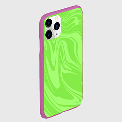 Чехол iPhone 11 Pro матовый ЗЕЛЕНЫЕ РАЗВОДЫ КРАСКИ МРАМОРНЫЙ, цвет: 3D-фиолетовый — фото 2