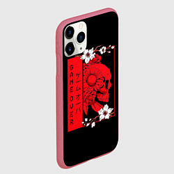 Чехол iPhone 11 Pro матовый Игра Окончена Красный Череп, цвет: 3D-малиновый — фото 2