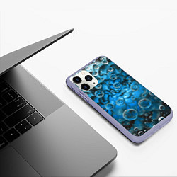 Чехол iPhone 11 Pro матовый Подводный цветок и пузыри, цвет: 3D-светло-сиреневый — фото 2