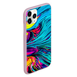 Чехол iPhone 11 Pro матовый Paint Wave, цвет: 3D-розовый — фото 2