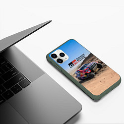 Чехол iPhone 11 Pro матовый Toyota Gazoo Racing Rally Desert Competition Ралли, цвет: 3D-темно-зеленый — фото 2