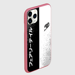 Чехол iPhone 11 Pro матовый FAIRY TAIL BLACK AND WHITE LOGO, цвет: 3D-малиновый — фото 2