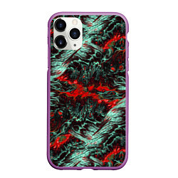 Чехол iPhone 11 Pro матовый Красно-Белая Вулканическая Лава