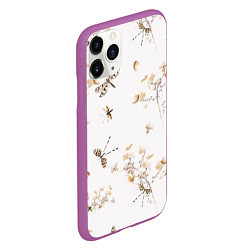 Чехол iPhone 11 Pro матовый Цветы и Стрекозы, цвет: 3D-фиолетовый — фото 2