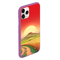 Чехол iPhone 11 Pro матовый Дорога к солнцу, цвет: 3D-фиолетовый — фото 2