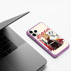 Чехол iPhone 11 Pro матовый КЛИНОК, РАССЕКАЮЩИЙ ДЕМОНОВ РЕНГОКУ, цвет: 3D-фиолетовый — фото 2