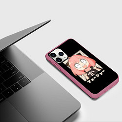 Чехол iPhone 11 Pro матовый Anya Forger Иероглифы, цвет: 3D-малиновый — фото 2