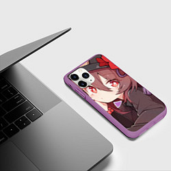 Чехол iPhone 11 Pro матовый Ху Тао Genshin Impact Аниме, цвет: 3D-фиолетовый — фото 2