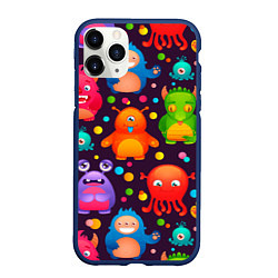 Чехол iPhone 11 Pro матовый CHARMING MONSTERS, цвет: 3D-тёмно-синий