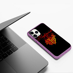 Чехол iPhone 11 Pro матовый Nightwish кельтский волк с горящей головой, цвет: 3D-фиолетовый — фото 2