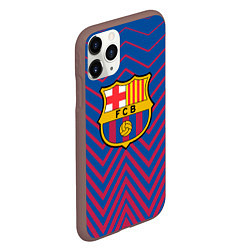 Чехол iPhone 11 Pro матовый FC BARCELONA зигзаги, цвет: 3D-коричневый — фото 2