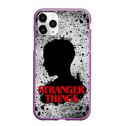 Чехол iPhone 11 Pro матовый Очень странные дела Stranger things, цвет: 3D-фиолетовый