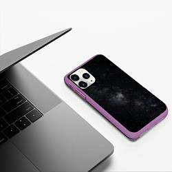 Чехол iPhone 11 Pro матовый Лонгслив Звезды и космос, цвет: 3D-фиолетовый — фото 2