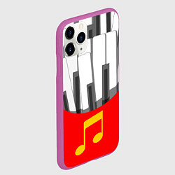 Чехол iPhone 11 Pro матовый Клавиши фортепиано как картошка фри, цвет: 3D-фиолетовый — фото 2