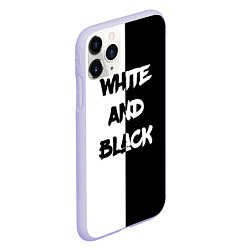 Чехол iPhone 11 Pro матовый White and Black Белое и Чёрное, цвет: 3D-светло-сиреневый — фото 2