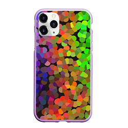 Чехол iPhone 11 Pro матовый Яркая палитра красок - блики, цвет: 3D-сиреневый
