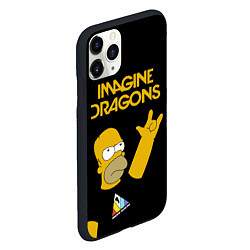 Чехол iPhone 11 Pro матовый Imagine Dragons Гомер Симпсон Рокер, цвет: 3D-черный — фото 2