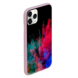 Чехол iPhone 11 Pro матовый Брызги сухих красок, цвет: 3D-розовый — фото 2