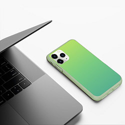 Чехол iPhone 11 Pro матовый Shades of Green GRADIENT, цвет: 3D-салатовый — фото 2