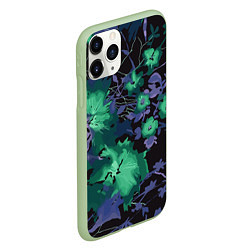 Чехол iPhone 11 Pro матовый Цветочная авангардная композиция, цвет: 3D-салатовый — фото 2