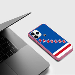 Чехол iPhone 11 Pro матовый Артемий Панарин Rangers, цвет: 3D-малиновый — фото 2