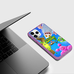 Чехол iPhone 11 Pro матовый Мои поющие монстры, цвет: 3D-фиолетовый — фото 2