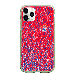 Чехол iPhone 11 Pro матовый Bayern munchen брызги красок, цвет: 3D-салатовый