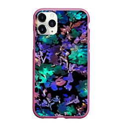 Чехол iPhone 11 Pro матовый Floral pattern Summer night Fashion trend 2025, цвет: 3D-малиновый